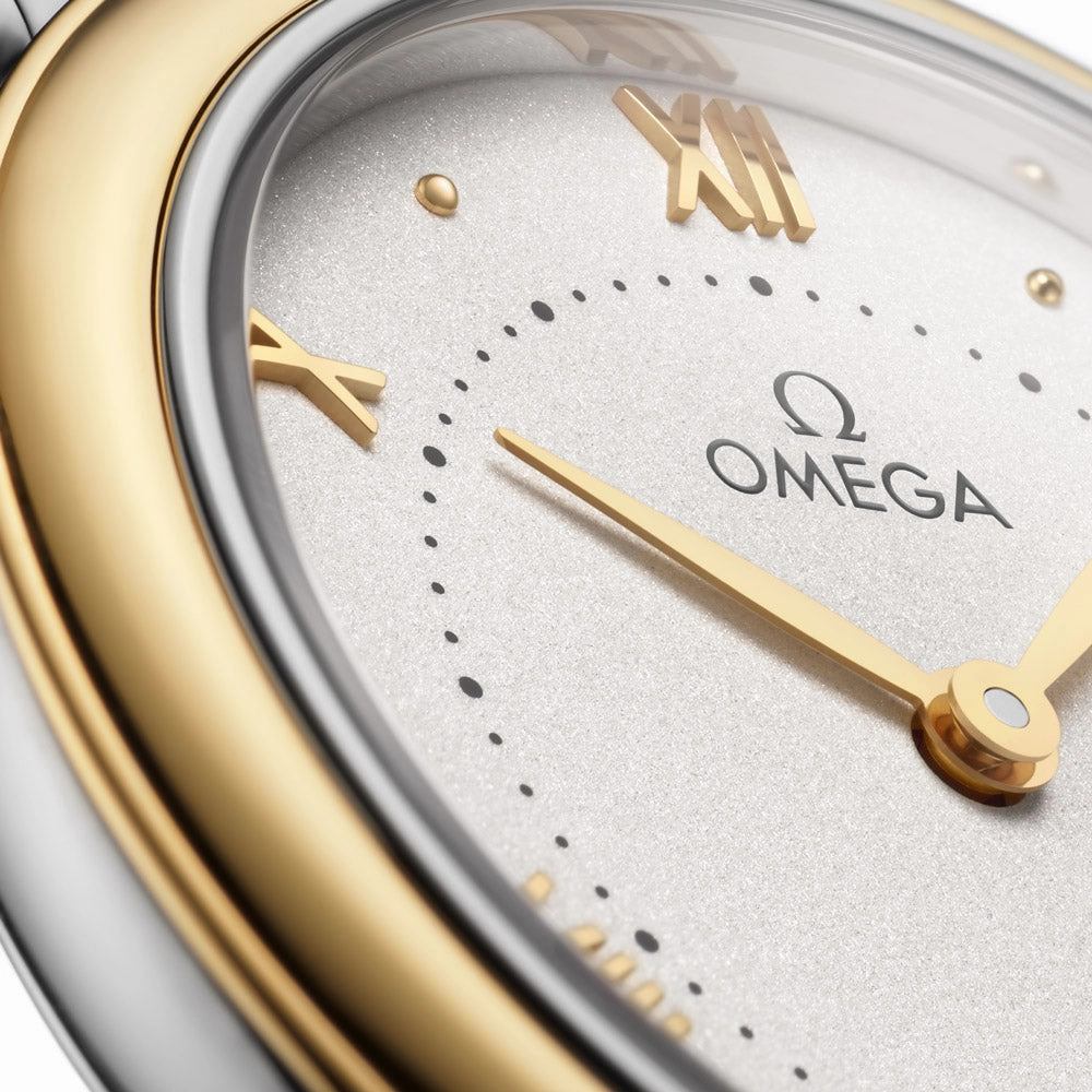 OMEGA De Ville Prestige 30mm Silver Dial 18ct Yellow Gold and Steel Ladies Quartz Watch 43420306002002