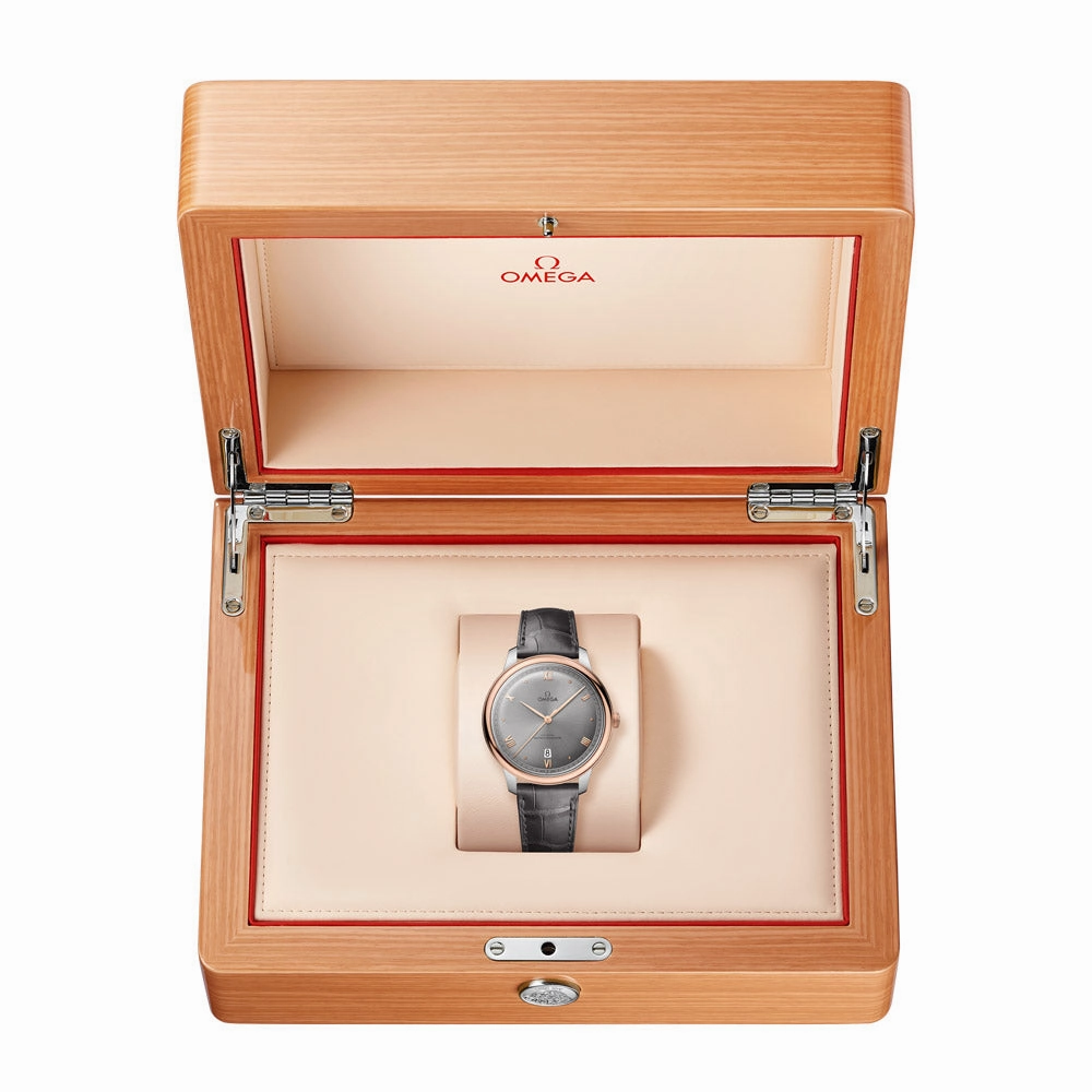 Omega De Ville Prestige 40mm Grey Dial 18ct Rose Gold and Steel Gents Automatic Watch 43423402006001
