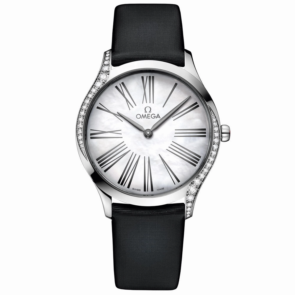 OMEGA De Ville Tresor 36mm MOP Dial Diamond Ladies Quartz Watch 42817366005001