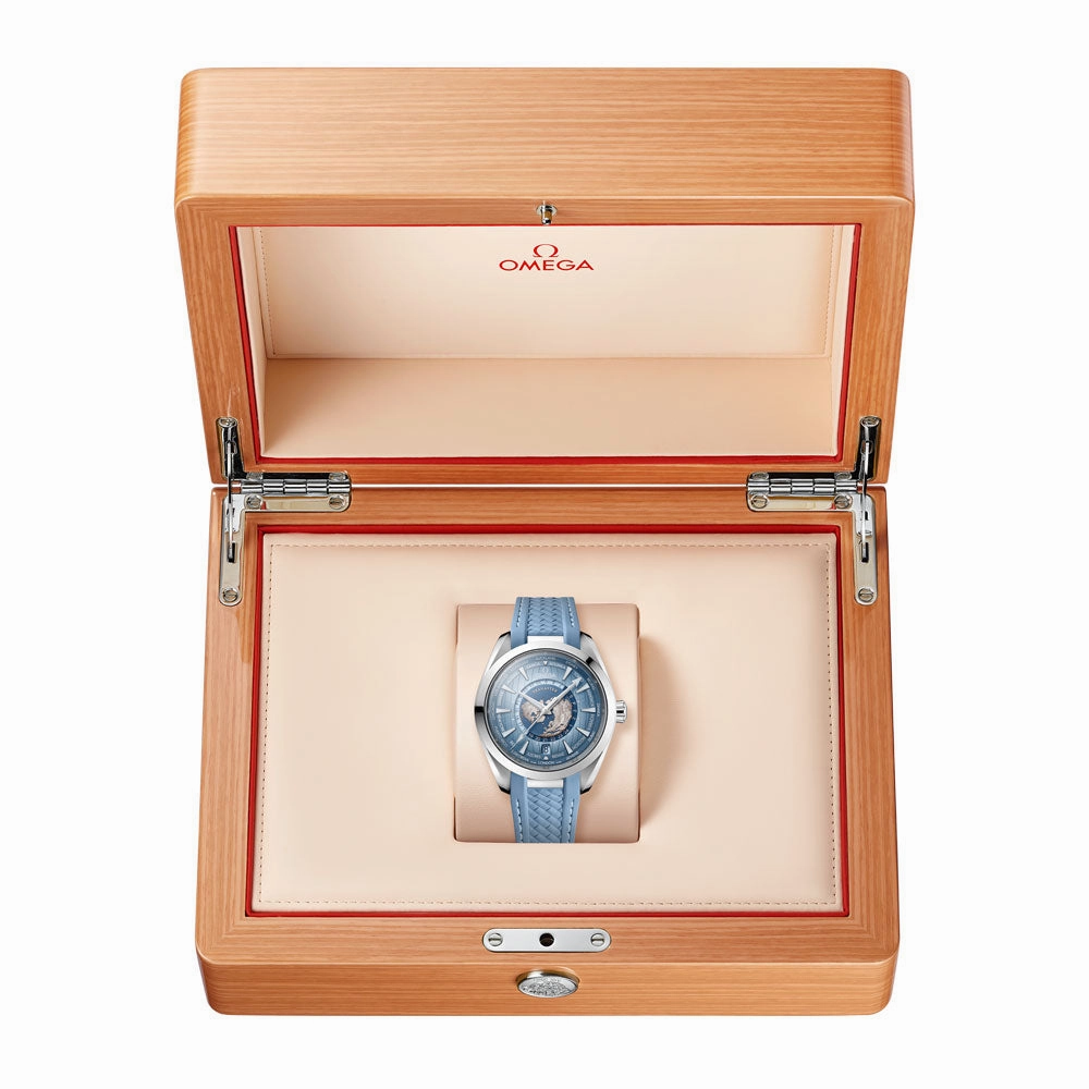 OMEGA Seamaster Aqua Terra 150M GMT Worldtimer 43mm Summer Blue Dial Automatic Gents Watch 22012432203002