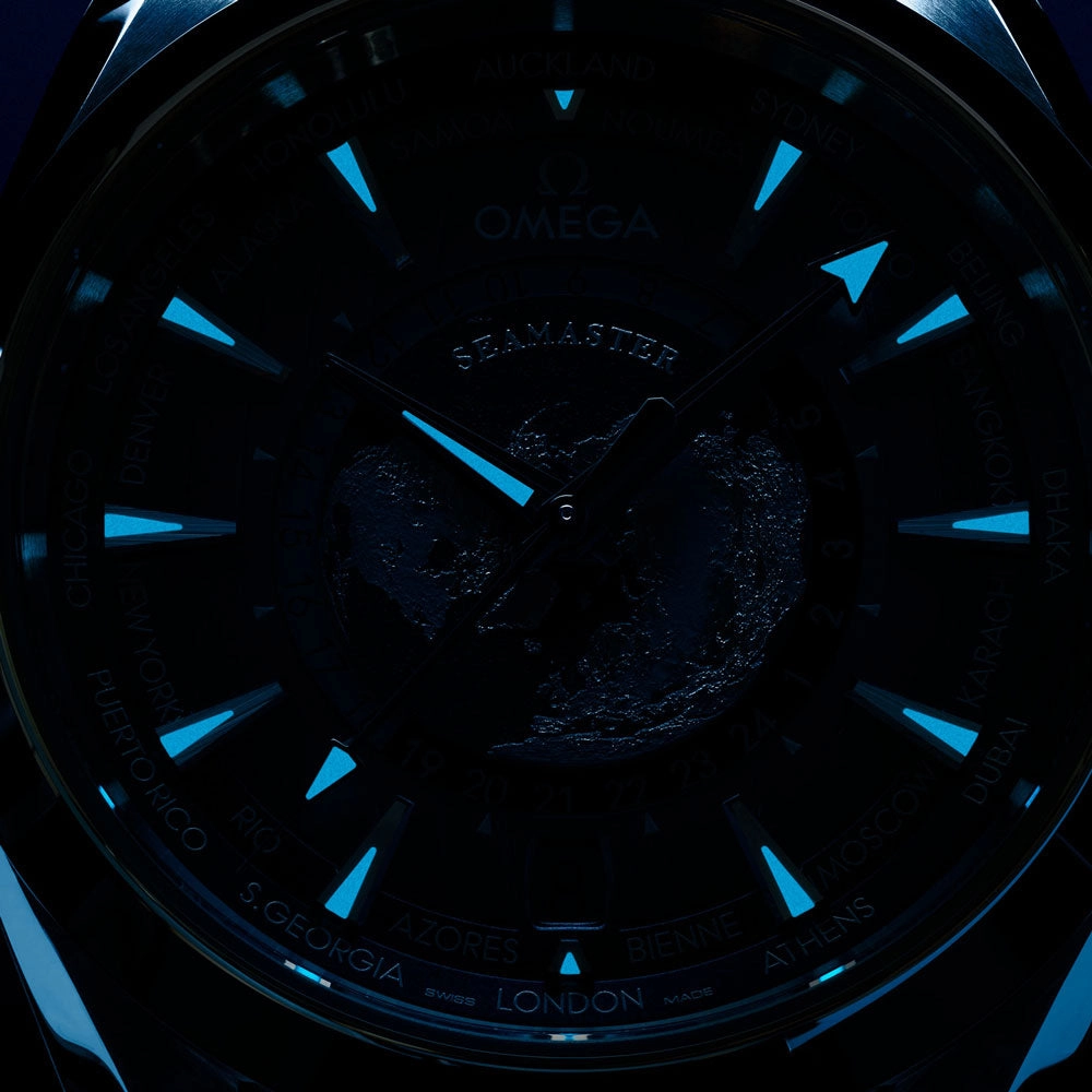 OMEGA Seamaster Aqua Terra 150M GMT Worldtimer 43mm Summer Blue Dial Automatic Gents Watch 22012432203002