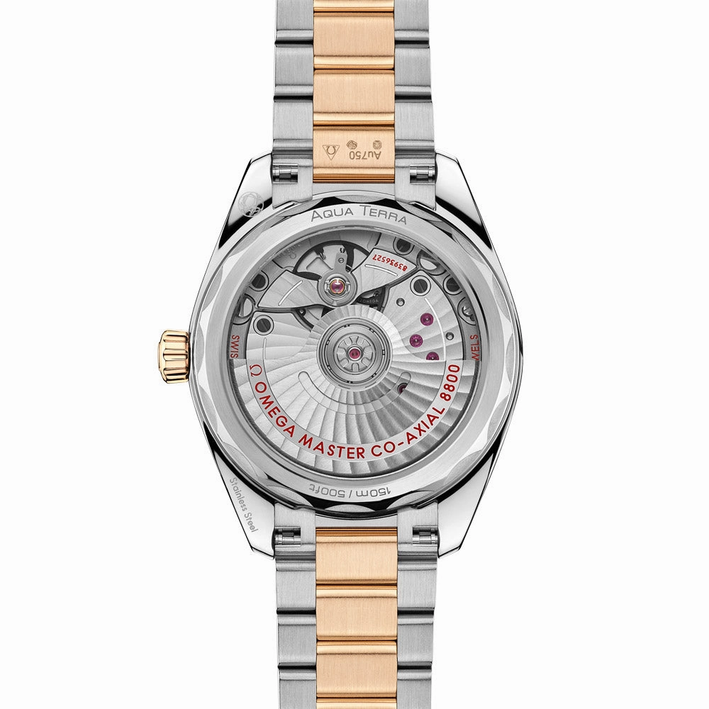 OMEGA Seamaster Aqua Terra Shades 34mm Yellow Dial 18ct Gold and Steel Automatic Watch 22020342008001