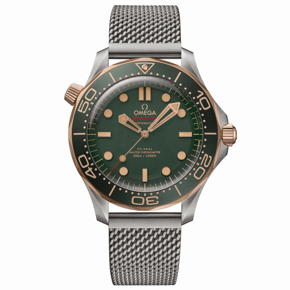 OMEGA Seamaster Diver 300M 42mm Green Dial Bronze Gold and Titanium Automatic Gents Watch 21090422010001