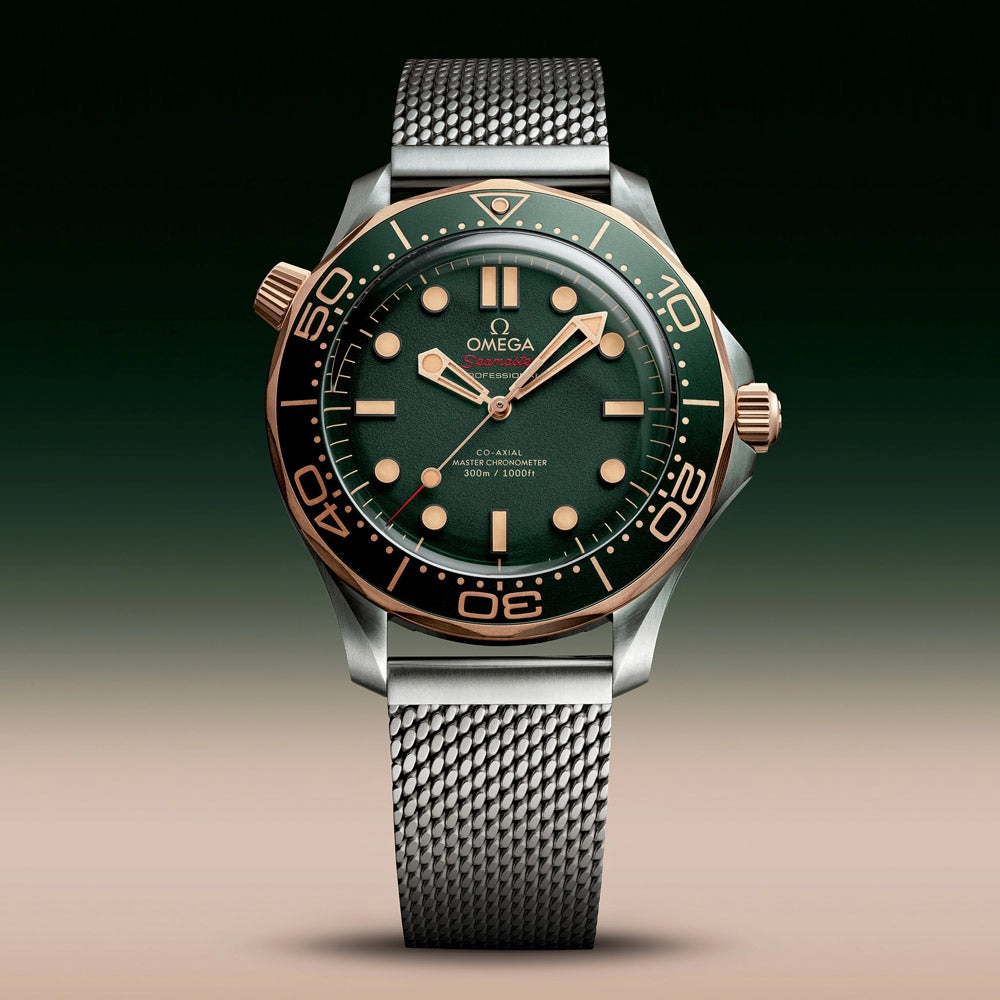 OMEGA Seamaster Diver 300M 42mm Green Dial Bronze Gold and Titanium Automatic Gents Watch 21090422010001