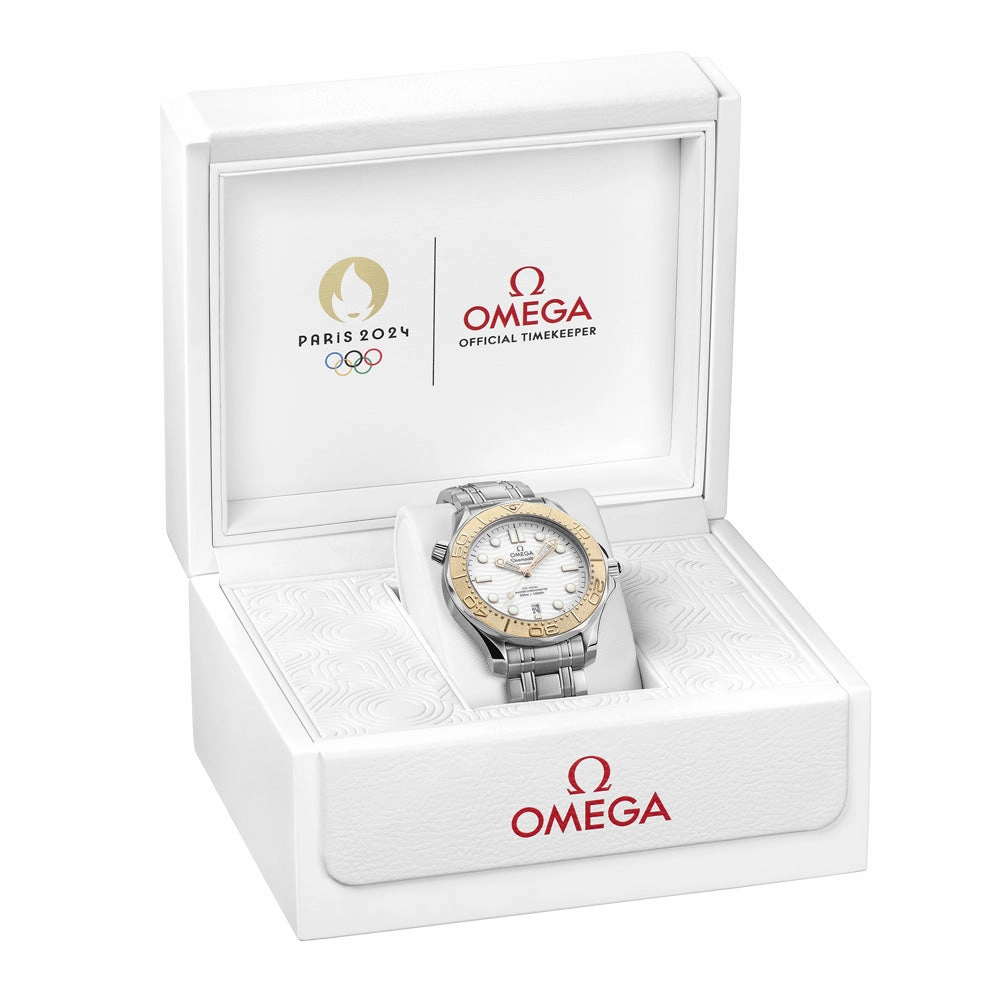 OMEGA Seamaster Diver 300M Paris 2024 Special Edition White Dial 42mm Steel & 18ct Gold Automatic Gents Watch 52221422004001