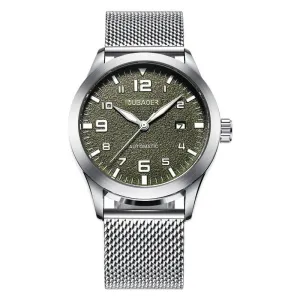 OUBAOER Mens Watches Automatic Mechanical Watch Men Stainless Steel Mesh Belt Wristwatches Simple Business Fashion Clocks 