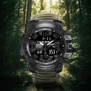 Outdoor Men's Mercenary Compass Multifunctional Waterproof Parachute Cord Chain Ring Survival Wild Special Survival Tactical Watch 
