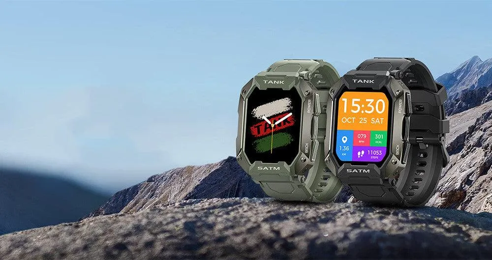 Outdoor Smart Watch 5ATM IP69K Waterproof Bluetooth 
