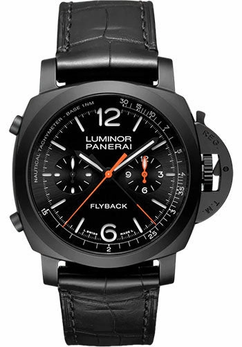 Panerai Luminor Chrono Flyback Ceramica - 44mm Black Ceramic Case - Black Sun-Brushed Dial - PAM01298 