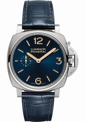Panerai Luminor Due - 42mm Brushed Titanium Case - Sun-Brushed Blue Dial - PAM00728 