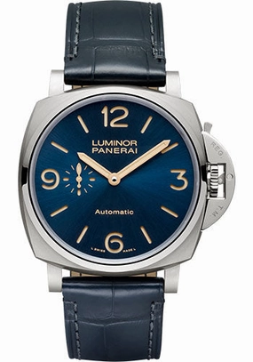 Panerai Luminor Due - 45mm Brushed Titanium Case - Sun-Brushed Blue Dial - PAM00729 