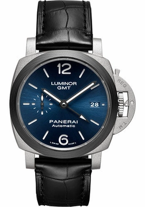 Panerai Luminor GMT - 42mm Sandblasted Titanium Case - Blue Sun-Brushed Dial - PAM01279 