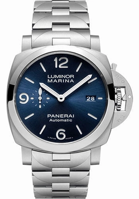 Panerai Luminor Marina Specchio Blu - 44mm - Brushed Steel - Blue Sun-Brushed Dial - PAM01316 