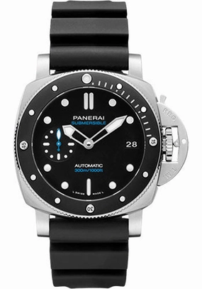 Panerai Luminor Submersible 42mm Watch - Black Dial - Black Rubber Strap - PAM00683 