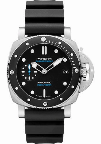Panerai Luminor Submersible 42mm Watch - Black Dial - Black Rubber Strap - PAM00683 