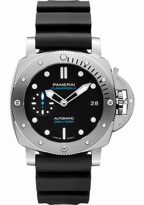 Panerai Submersible - 42mm - Brushed Steel - Black Dial - PAM00973 