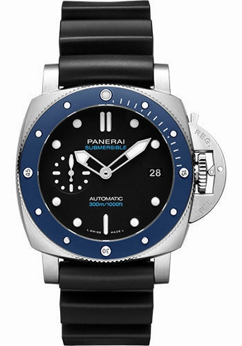 Panerai Submersible Azzurro - 42mm - Brushed Steel - Black Dial Limited Edition of 500 - PAM01209 