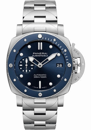 Panerai Submersible Blu Notte - 42mm Brushed Steel Case - Blue Sun-Brushed Dial - Steel Bracelet - PAM01068 