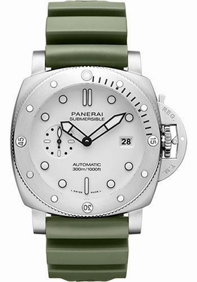 Panerai Submersible QuarantaQuattro Bianco - 44mm Brushed Steel Case - White Dial - PAM01226 