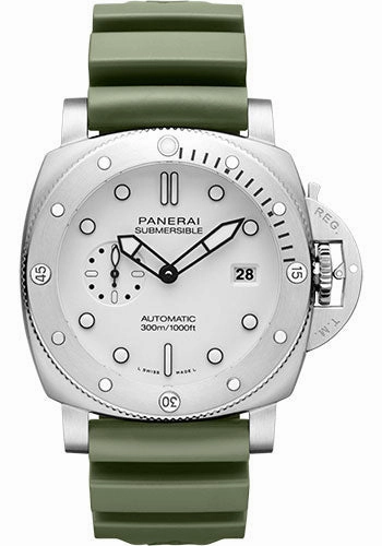 Panerai Submersible QuarantaQuattro Bianco - 44mm Brushed Steel Case - White Dial - PAM01226 