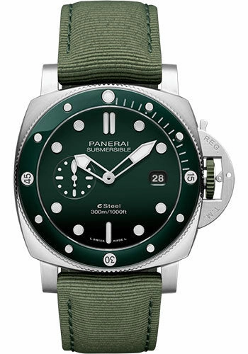 Panerai Submersible QuarantaQuattro eSteel Verde Smeraldo - 44mm Brushed Esteel Case - Green Polished Gradient Dial - PAM01287 