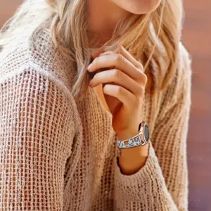 Plum Set Diamond Half Bracelet Detachable Watch Strap 