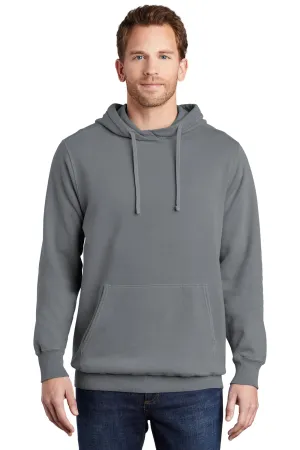 Port & Company Mens Beach Wash Fleece Hooded Sweatshirt Hoodie w/ Pouch Pocket - Pewter Grey  Buy the latest Clothing Port-Company