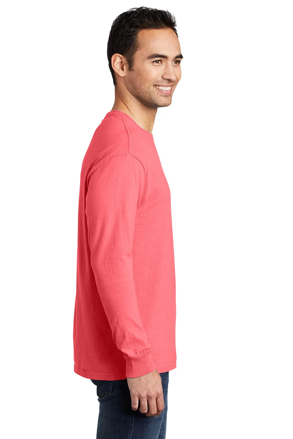 Port & Company Mens Beach Wash Long Sleeve Crewneck T-Shirt - Neon Coral  Buy the latest Clothing Port-Company