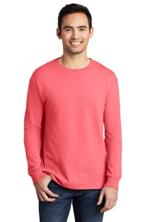 Port & Company Mens Beach Wash Long Sleeve Crewneck T-Shirt - Neon Coral  Buy the latest Clothing Port-Company