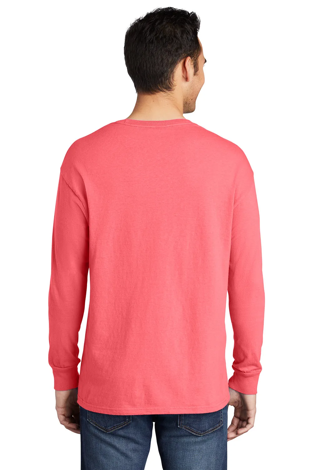 Port & Company Mens Beach Wash Long Sleeve Crewneck T-Shirt - Neon Coral  Buy the latest Clothing Port-Company