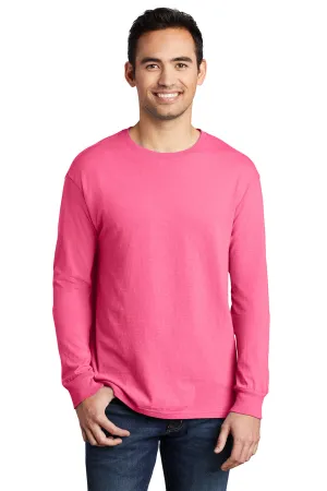 Port & Company Mens Beach Wash Long Sleeve Crewneck T-Shirt - Neon Pink  Buy the latest Clothing Port-Company