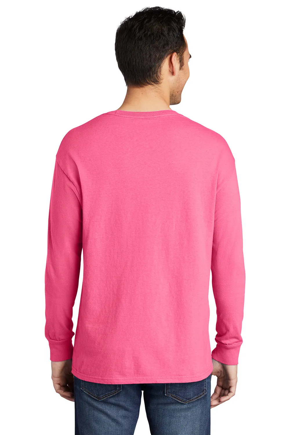 Port & Company Mens Beach Wash Long Sleeve Crewneck T-Shirt - Neon Pink  Buy the latest Clothing Port-Company