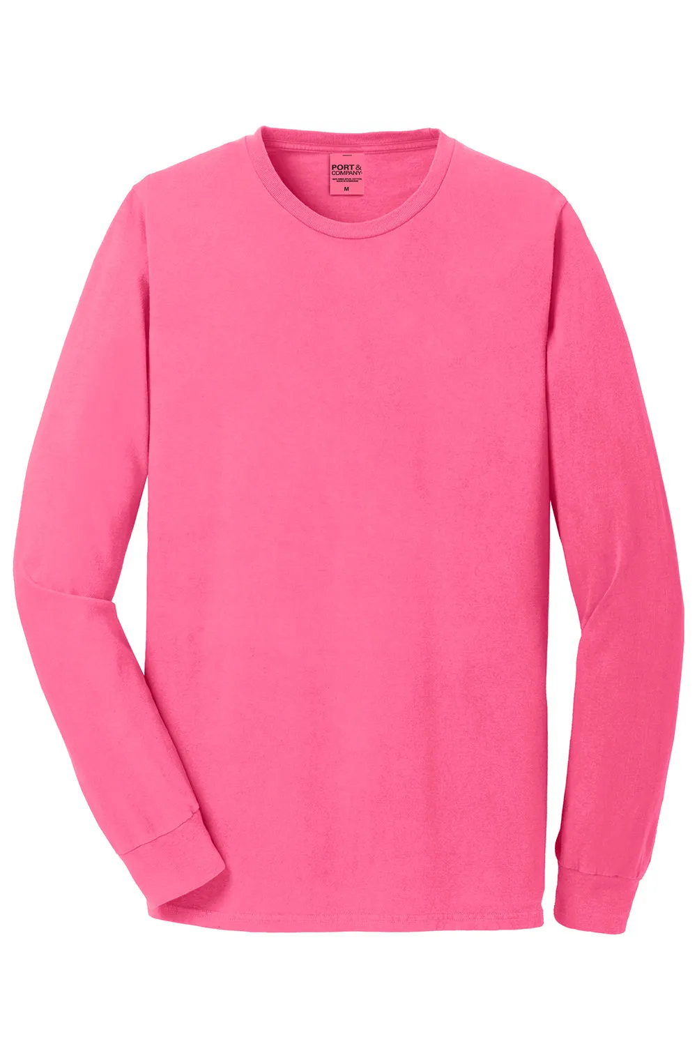 Port & Company Mens Beach Wash Long Sleeve Crewneck T-Shirt - Neon Pink  Buy the latest Clothing Port-Company