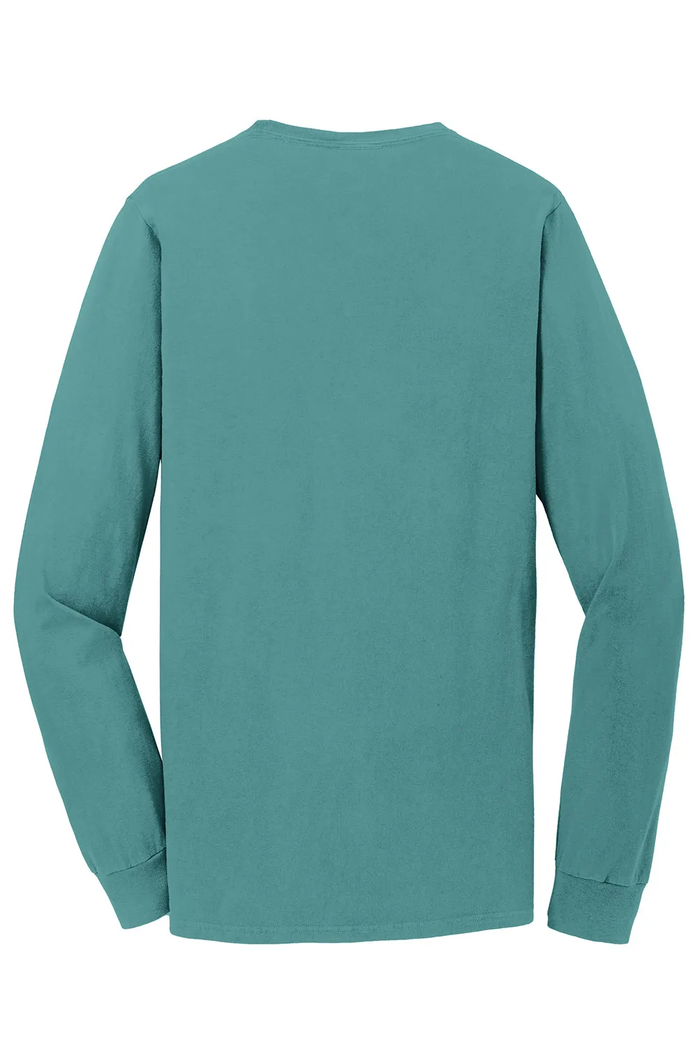 Port & Company Mens Beach Wash Long Sleeve Crewneck T-Shirt w/ Pocket - Peacock Green - Closeout  Buy the latest Clothing Port-Company