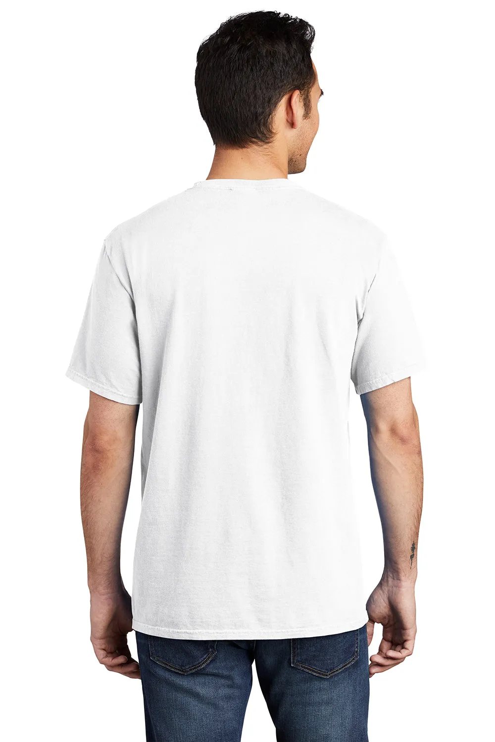 Port & Company Mens Beach Wash Short Sleeve Crewneck T-Shirt w/ Pocket - White  Buy the latest Clothing Port-Company