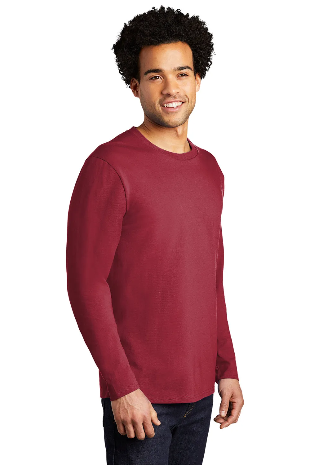 Port & Company Mens Bouncer Long Sleeve Crewneck T-Shirt - Rich Red  Buy the latest Clothing Port-Company