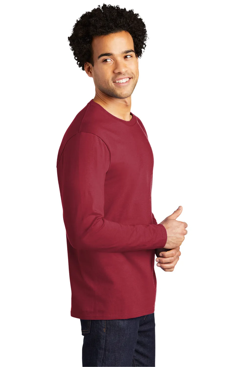 Port & Company Mens Bouncer Long Sleeve Crewneck T-Shirt - Rich Red  Buy the latest Clothing Port-Company