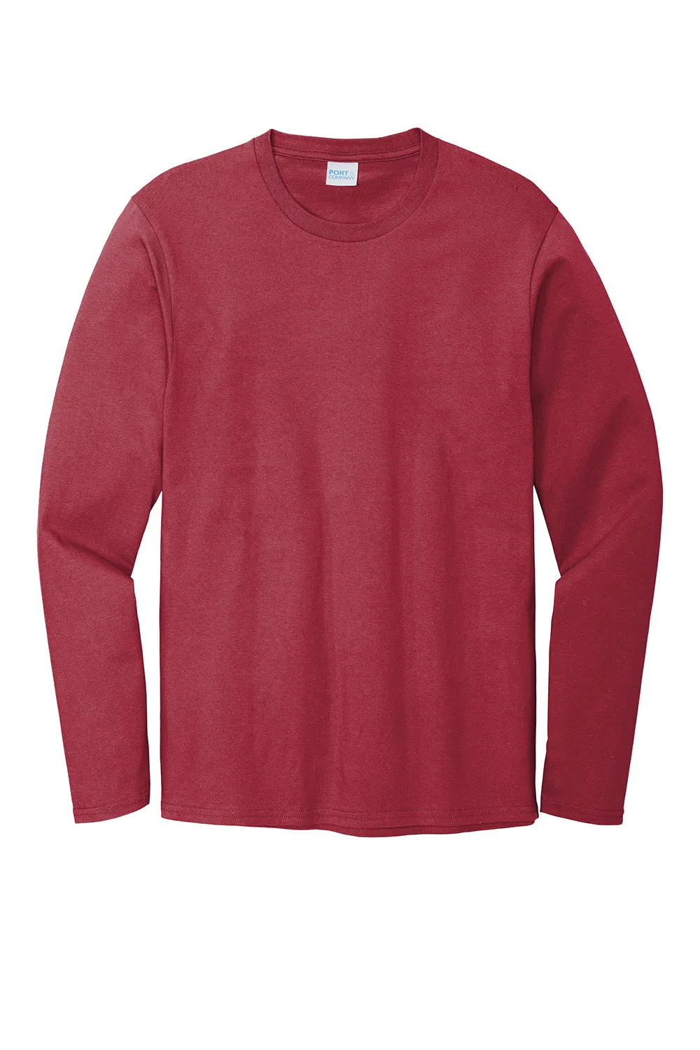 Port & Company Mens Bouncer Long Sleeve Crewneck T-Shirt - Rich Red  Buy the latest Clothing Port-Company