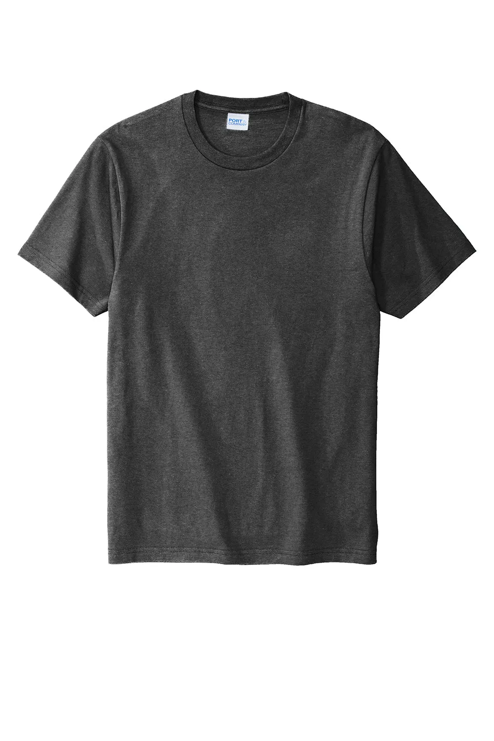 Port & Company Mens Bouncer Short Sleeve Crewneck T-Shirt - Heather Dark Grey  Buy the latest Clothing Port-Company