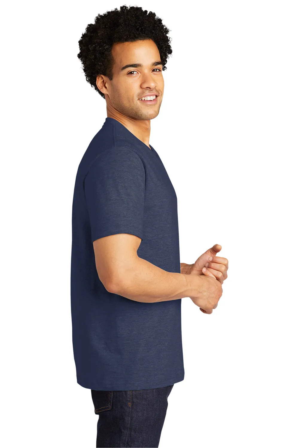 Port & Company Mens Bouncer Short Sleeve Crewneck T-Shirt - Heather Team Navy Blue  Buy the latest Clothing Port-Company