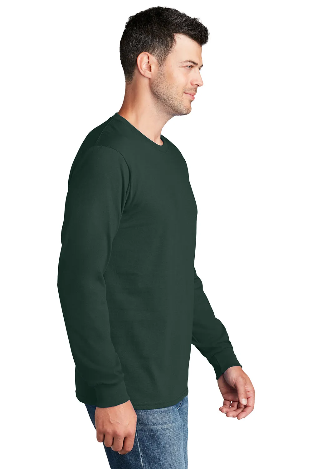 Port & Company Mens Core Long Sleeve Crewneck T-Shirt - Dark Green  Buy the latest Clothing Port-Company
