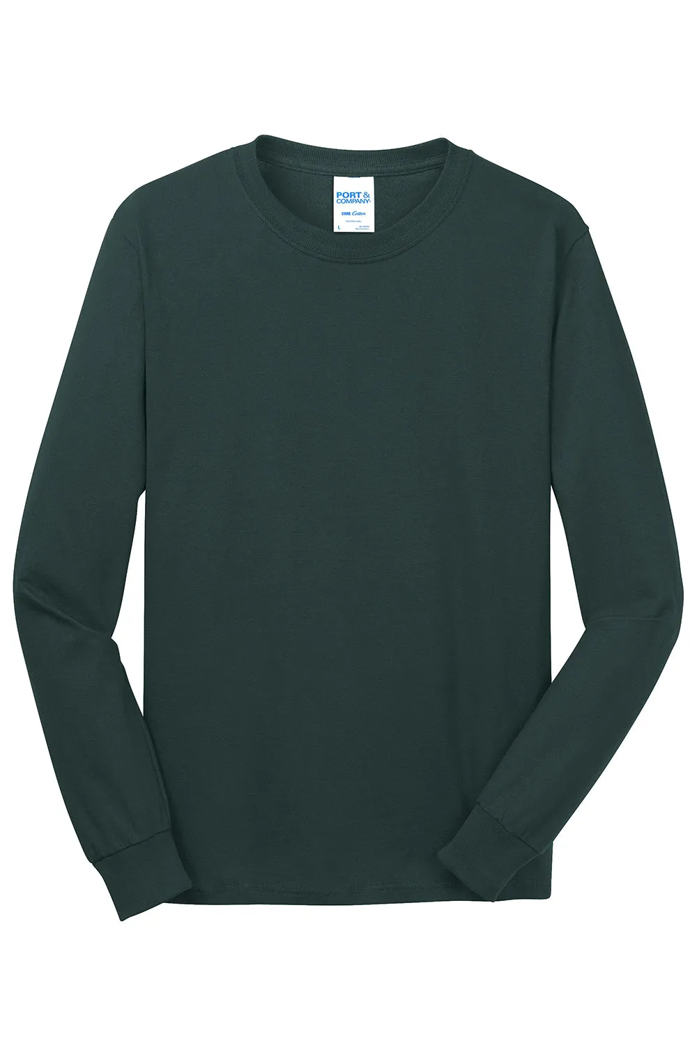 Port & Company Mens Core Long Sleeve Crewneck T-Shirt - Dark Green  Buy the latest Clothing Port-Company