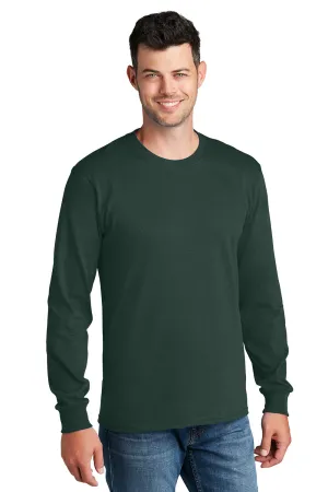 Port & Company Mens Core Long Sleeve Crewneck T-Shirt - Dark Green  Buy the latest Clothing Port-Company