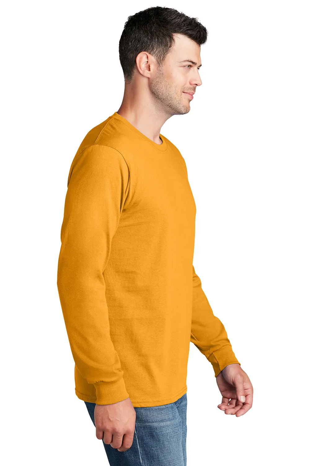 Port & Company Mens Core Long Sleeve Crewneck T-Shirt - Gold  Buy the latest Clothing Port-Company