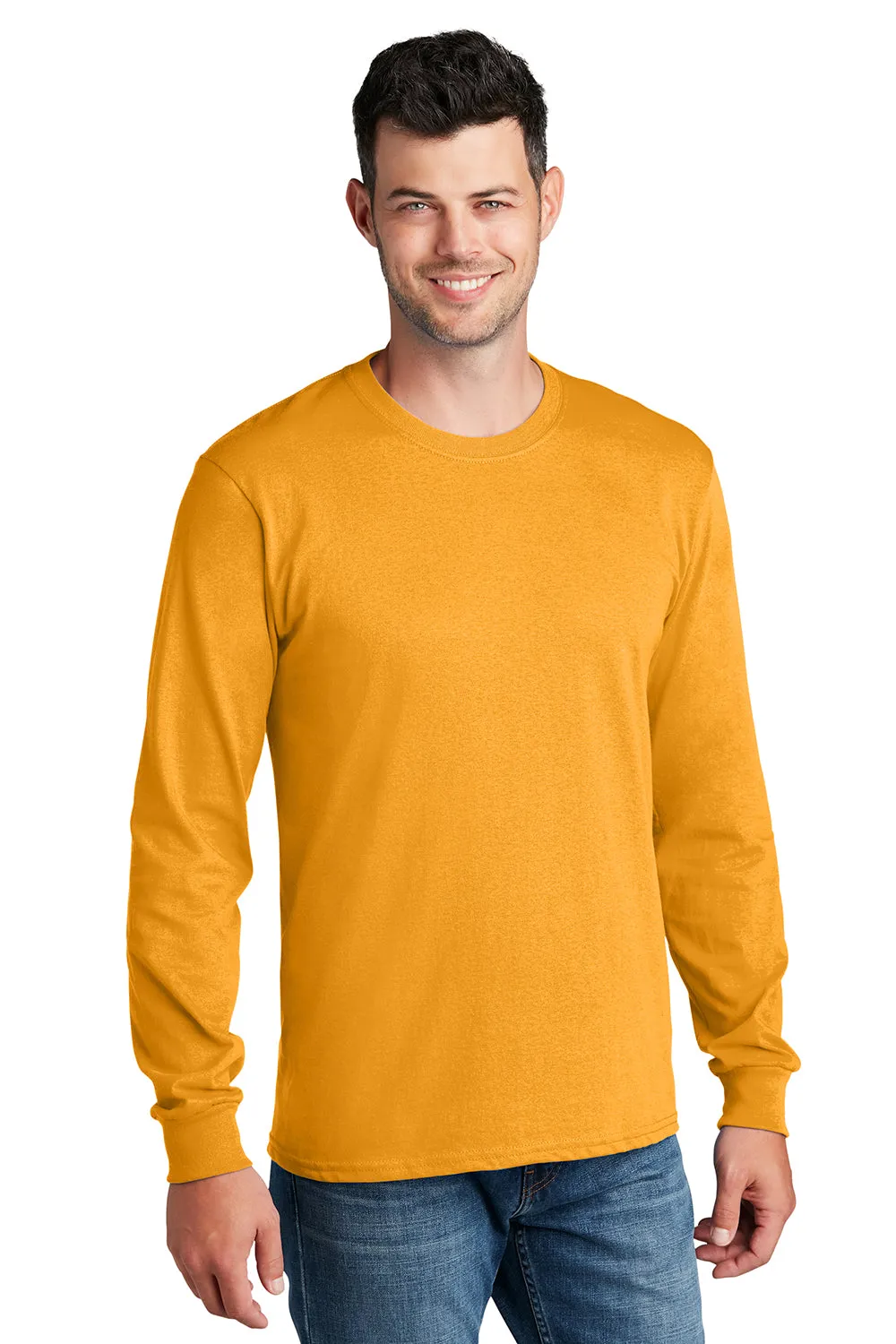 Port & Company Mens Core Long Sleeve Crewneck T-Shirt - Gold  Buy the latest Clothing Port-Company