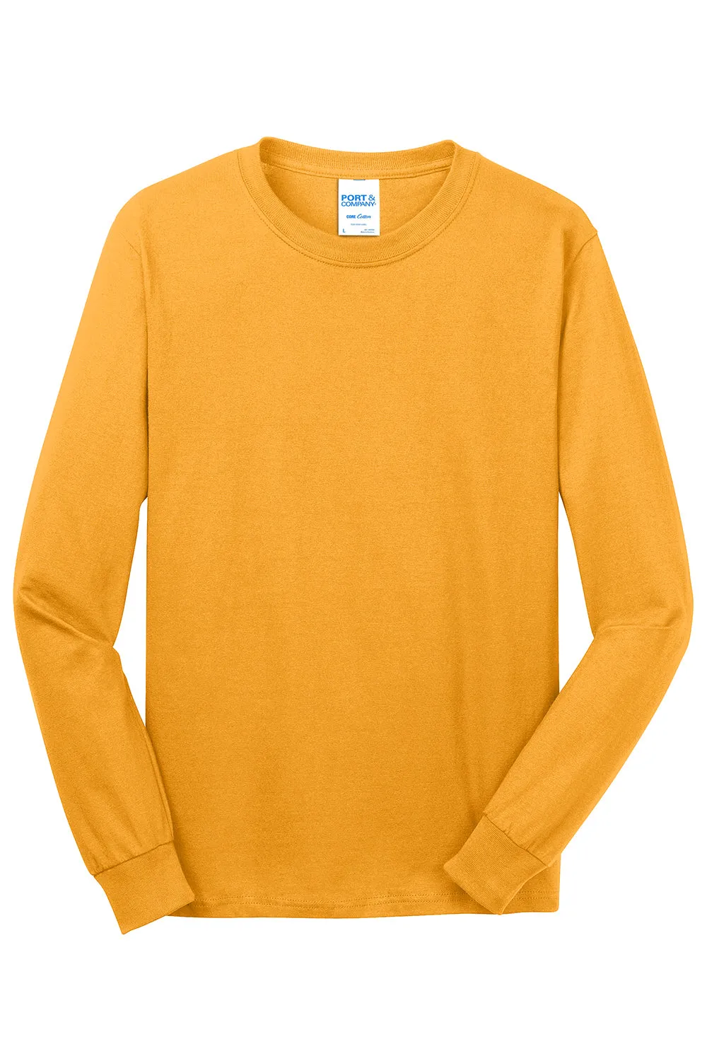 Port & Company Mens Core Long Sleeve Crewneck T-Shirt - Gold  Buy the latest Clothing Port-Company