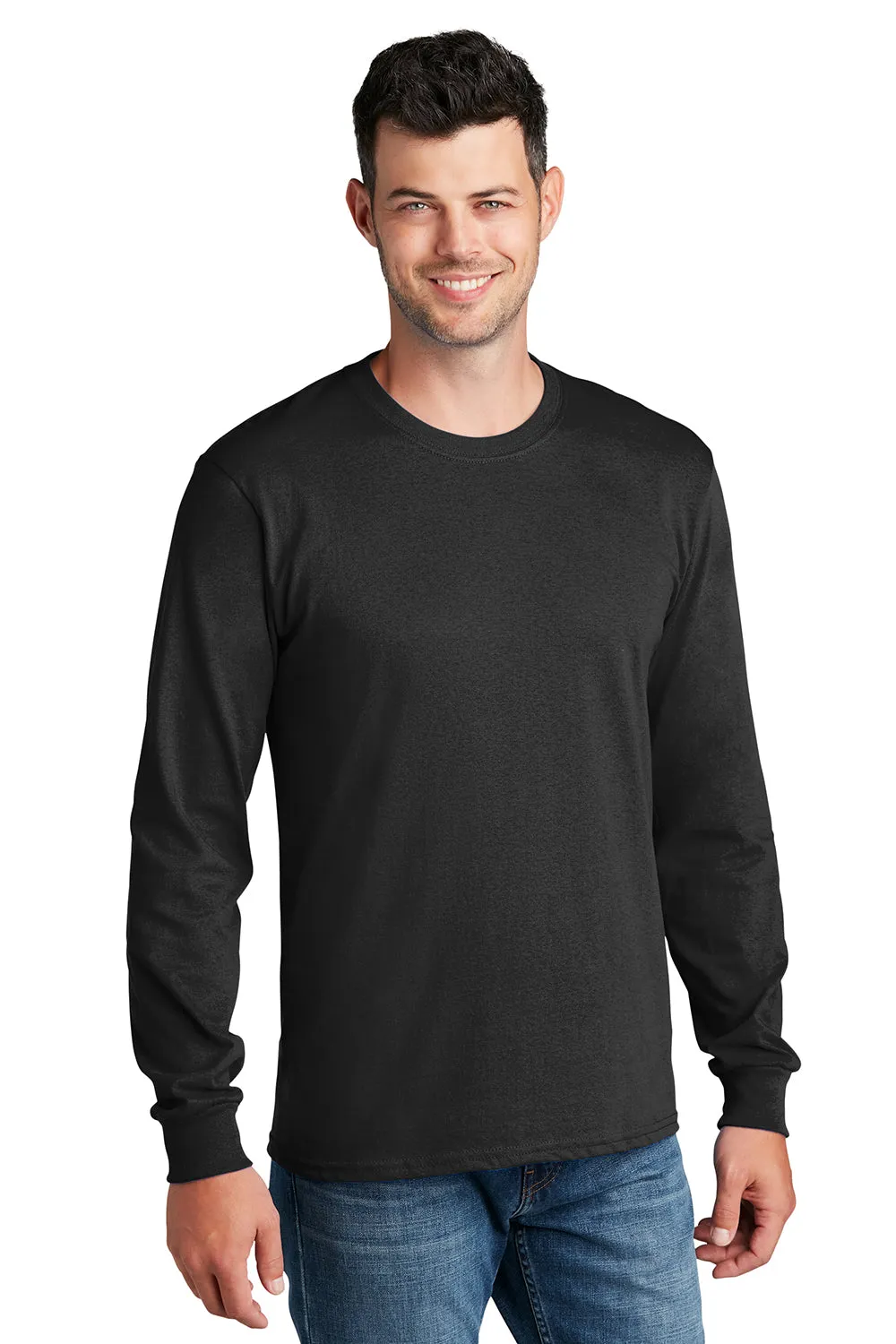 Port & Company Mens Core Long Sleeve Crewneck T-Shirt - Jet Black  Buy the latest Clothing Port-Company