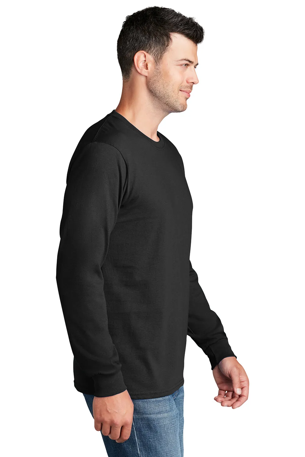 Port & Company Mens Core Long Sleeve Crewneck T-Shirt - Jet Black  Buy the latest Clothing Port-Company