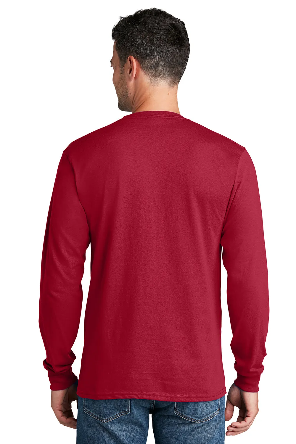 Port & Company Mens Core Long Sleeve Crewneck T-Shirt - Red  Buy the latest Clothing Port-Company