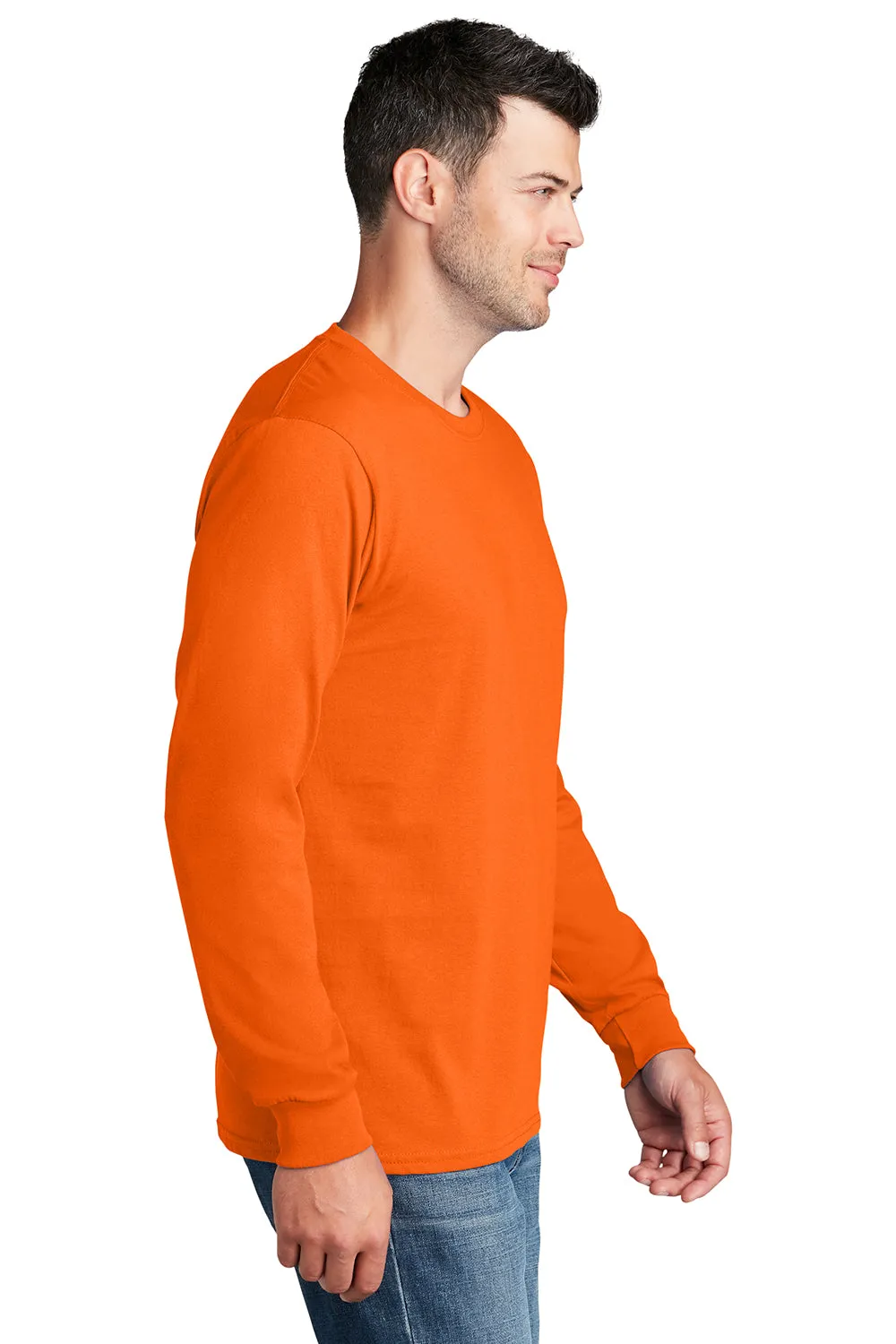 Port & Company Mens Core Long Sleeve Crewneck T-Shirt - Safety Orange  Buy the latest Clothing Port-Company
